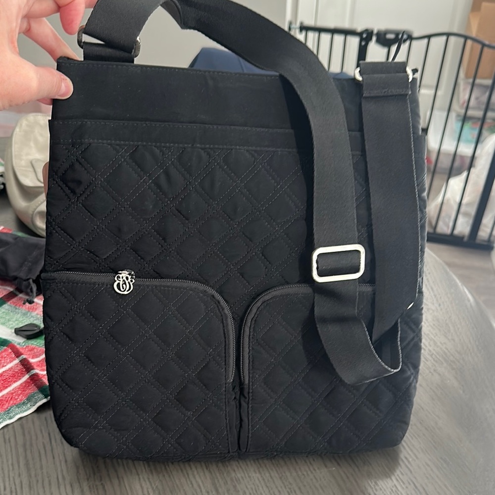 Vera Bradley Black Messenger Bag with Quilted Design